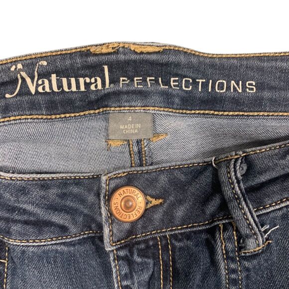 Natural Reflections Womens Utility Cargo Crop Light Wash Denim Jeans 4 Casual - Picture 3 of 8